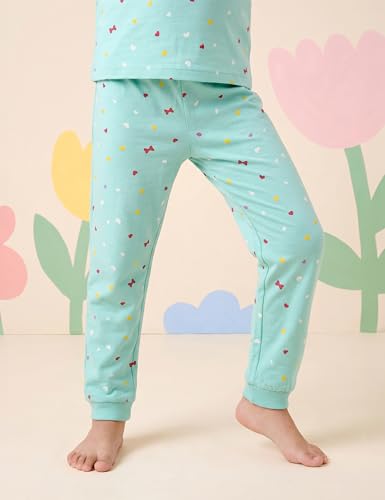 Image of Amazon Brand - Symbol Girls Night Dress | 100% Cotton T-Shirt & Pajama Set | Full Sleeves | Age 2-12 Years