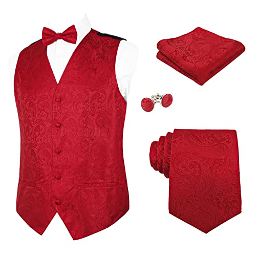 Ensemble 5 pièces homme motif cachemire pour un mariage élégant ou gala