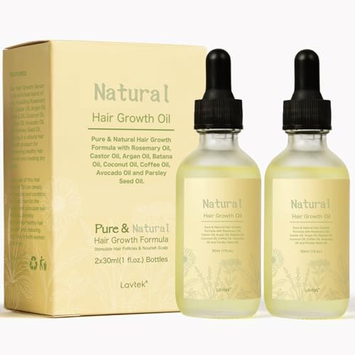 Lavtek Natural Hair Oil with Rosemary Oil Castor Oil Argan Oil Raw Batana Oil 30ml x 2pcs
