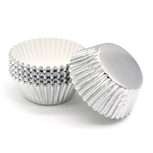 Image of Standard Silver Foil Cupcake Liners Muffin Baking Cups for Party and More, 100-Count