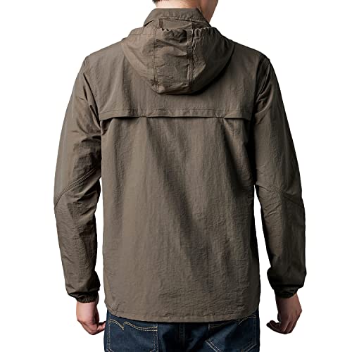 Mens Quick Dry Windbreaker, Breathable Lightweight Hooded Jackets, Sun-proof Windproof Outdoor Overcoat2