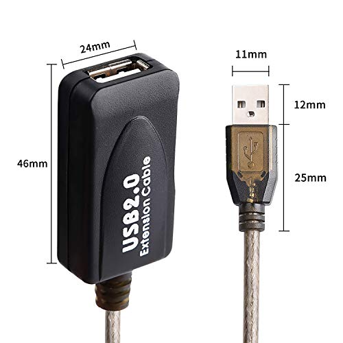 Image of USB 2.0 Type A Male to A Female Active Repeater Extension Cable 30ft, High Speed 480 Mbps (30FT-10M)