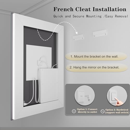 Image of 24x32 LED Bathroom Mirror, Dimmable Vanity Mirror for Wall, Backlit and Front Lighted, Anti-Fog, Memory, Shatter-Proof, ETL Listed (Horizontal /Vertical)