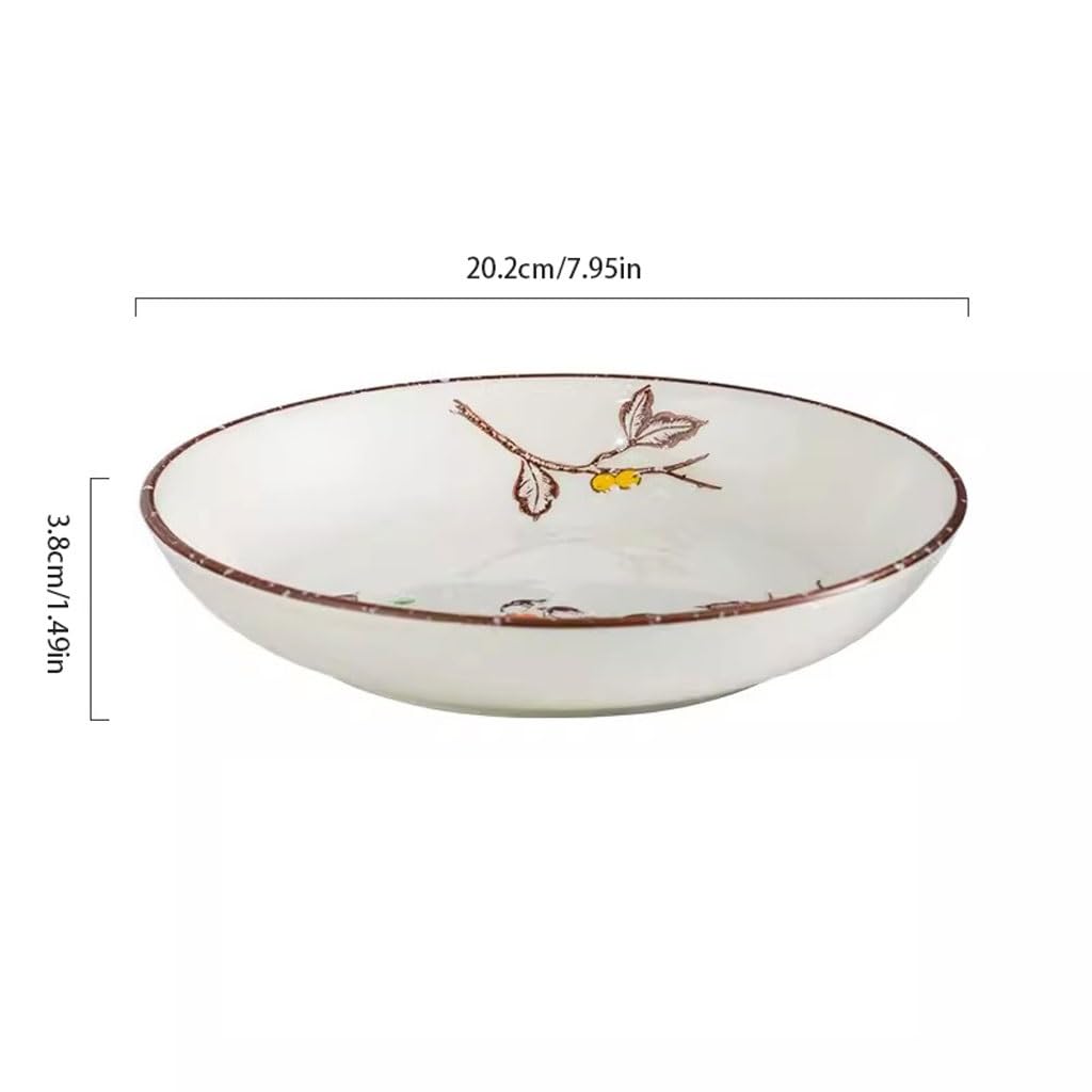 Assiette à dîner en céramique, ensemble d'assiettes porcelaine, vaisselle, assiette rétro japonaise, creuse