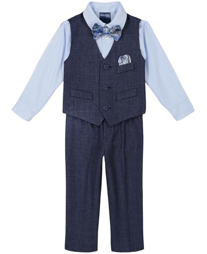 Image of Nautica Baby Boys 4-piece Suit Set with Dress Shirt, Vest, Pants, and Tie