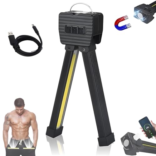 Gym Lamp for Posing Posing Lampe Magnet Fitness Posing Lampe Gym Lichter Portable Magnetic LED Flashlight with Hanging Hook 7th Gear Dimming Handheld USB Rechargeable Worklight with 180 Degree Folding