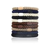 Knekkies Haargummi Original - 10 Stück Elastische Geflochtene Haargummi, Original Bunte Geflochtene Haarbänder, Mode Bunt, Geeignet für Dickes, Glattes und Lockiges Haar