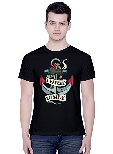 Image of CreativiT Graphic Printed T-Shirt for Unisex I-Refuse-to-Sink Tshirt | Casual Half Sleeve Round Neck T-Shirt | 100% Cotton | D00511-19