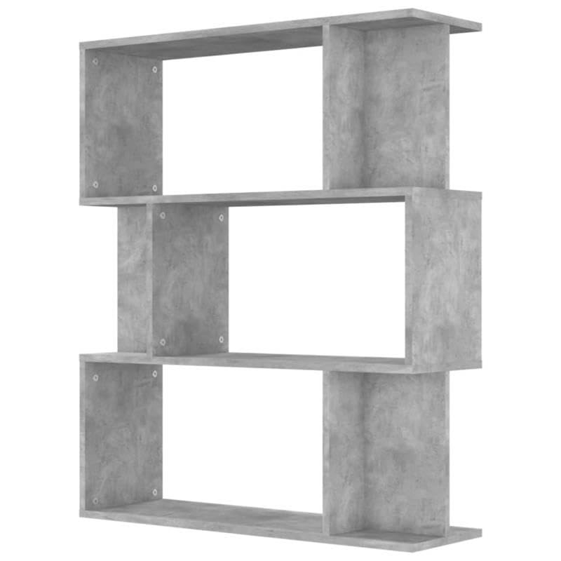 Eleganz Estantería para libros, color gris hormigón, 80 x 24 x 96 cm, de material de madera, sistema de estantería estable para salón, oficina o dormitorio, ahorra espacio y es moderna