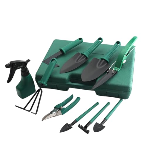 Set di attrezzi da giardino ergonomici – Utensili per piante manuali per terrazze, cortili, cortili, balconi, terrazze, marciapiedi, aiuole, giardinaggio, esterni