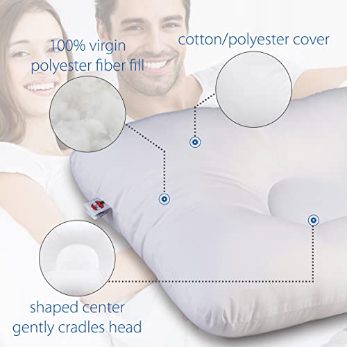 Core Products D-Core Cervical Support Pillow, Extra Firm Standard, Full Size For Back Sleeping, Dual Extra Firm Neck Rolls #TOP2