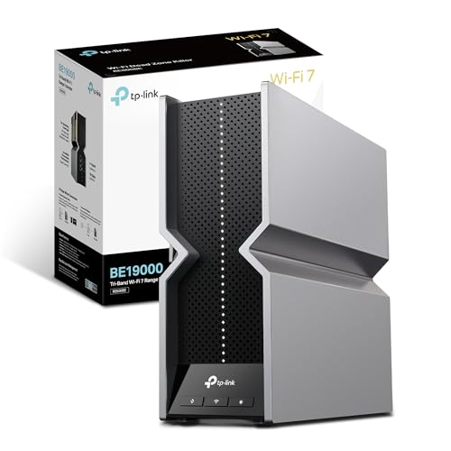 TP-Link RE800BE WiFi 7 Amplificatore WLAN BE19000, Tri-Band, 1 porta da 10 Gbps + 2 porte Gigabit, copertura massimizzata, modalità access point, 8 a