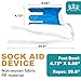 ABC Pack & Supply Sock Aid Device, Blue, 4.72 x 8.66 in Foot Form, 29.5 in Extra-Long Straps, Non-Woven Fabric + PP, No-Bending Sock Assist Tool