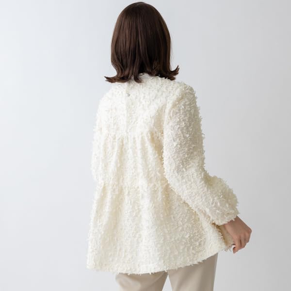 SONO エアリーツイードティアードフレアブラウス Amazon | [ソーノ] クラシック NAVY エアリーツイード