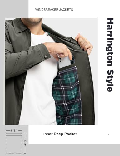 Image of TBMPOY Mens Lightweight Jackets Light Windbreaker Full Zip Casual Work Jacket Golf Business Fall Track Coat with Pockets
