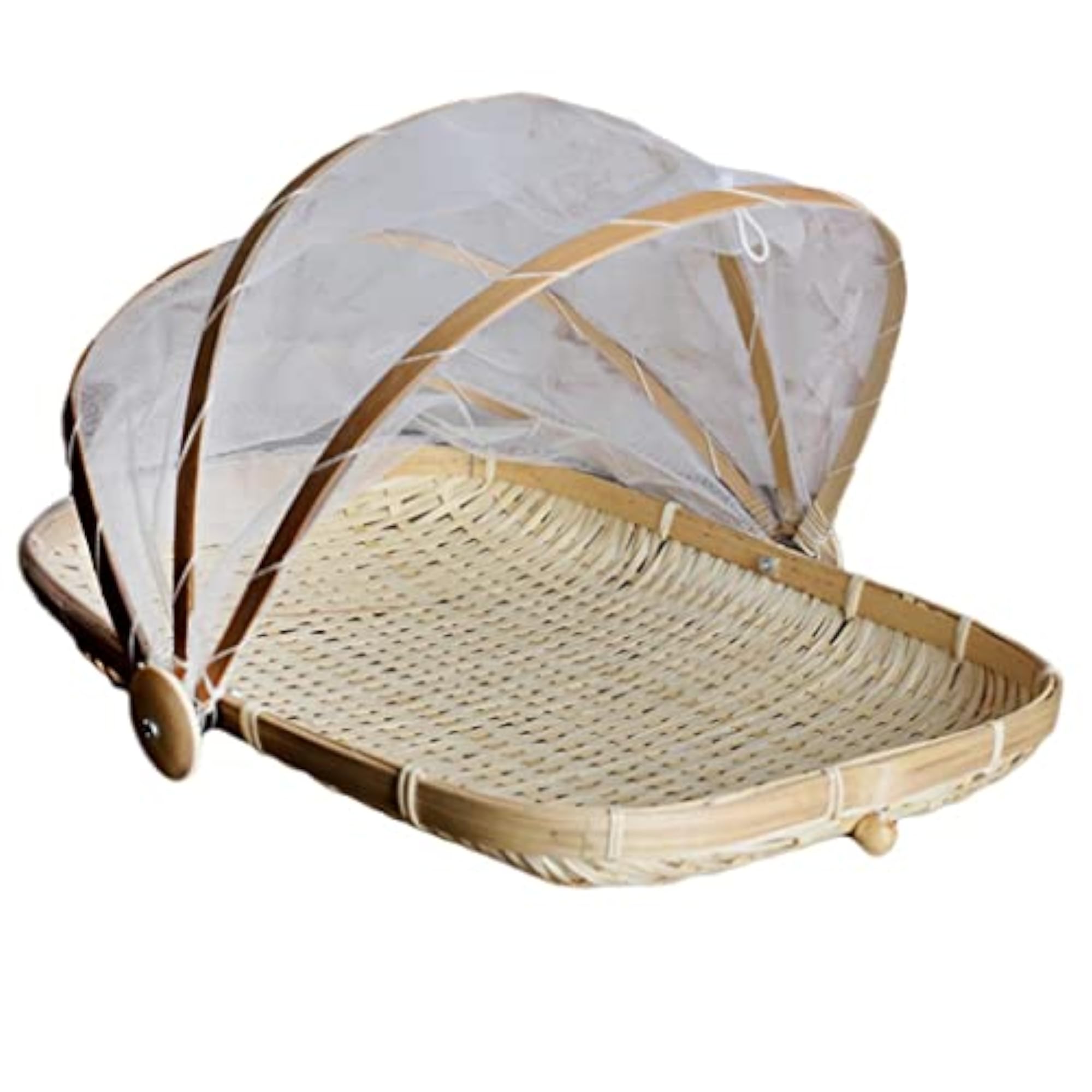 2pcs Bamboo Tent Basket for Outdoor Picnic