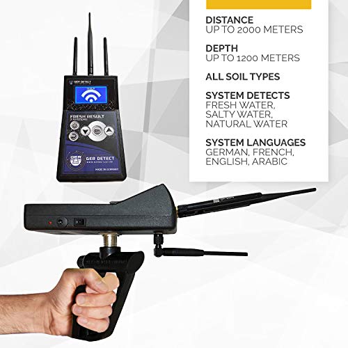 GER DETECT Fresh Result 2 Professional Underground Water Detector - Long Range Detector and Scanner for All Terrains - Well and Groundwater Finder