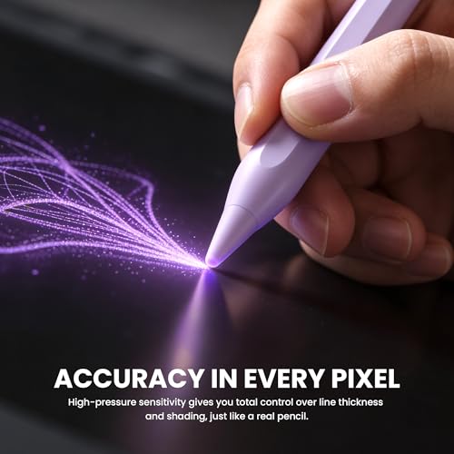 Image of Smart Ink Magnetic Universal Stylus Pen for iPad and Android Tablet with Ultra High Precision,Type-C Charging,130mAh Battery,10 Hour Use, Magnetic Absorption and 2 Tips for Drawing andWriting