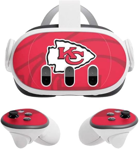 Skinit Decal Gaming Skin Compatible with Meta Quest 3 - Officially Licensed NFL Kansas City Chiefs Double Vision Design