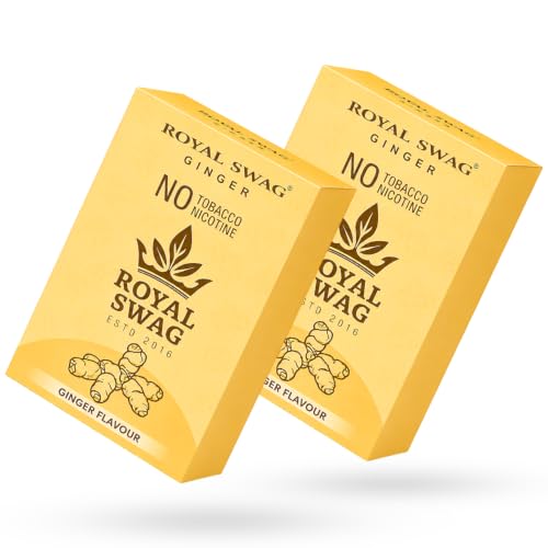 Image of ROYAL SWAG Ginger Flavour Wellness Sticks 10 Sticks Each Pack of 2 Boxes Ayurvedic Herbal Blend Wellness Sticks