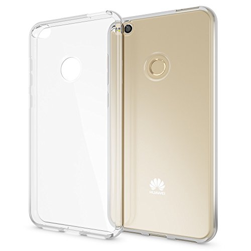 NALIA Custodia Silicone Trasparente per Huawei P8 Lite (2017) - Anti-Giallo & Antiscivolo - GLAZE (Cover Cristallina, Sottile & Antiurto) - Marchio Tedesco