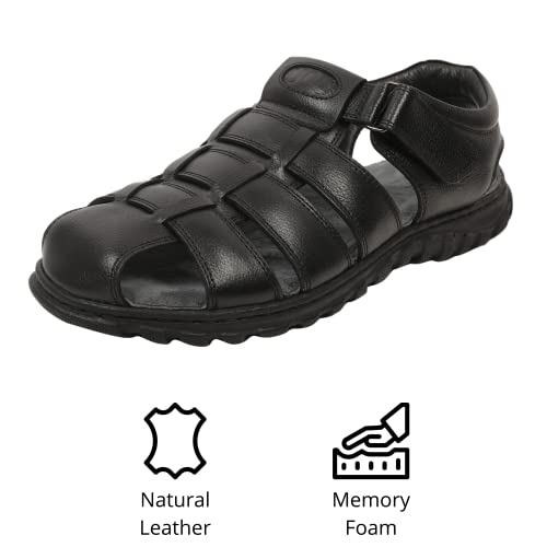 Image of Men's Toe Closed Fisherman Sandals with Memory Foam