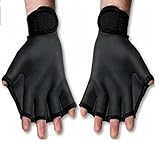 Woreach Aquatic Gloves Water Resistance Swim Training Gloves (1 Pair) (Black, L)