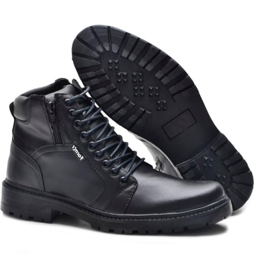 Bota Coturno Masculino Casual Conforto Macia Leve Zíper