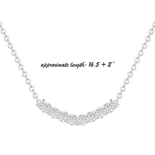 Orrous & Co 18K White Gold Plated Cubic Zirconia Arch Pendant Necklace #TOP3