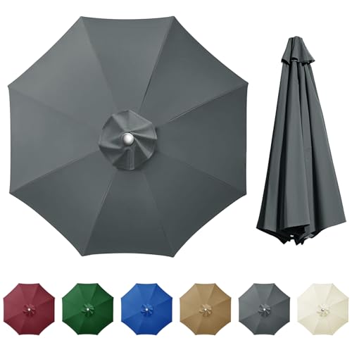 wiipara Sonnenschirm Ersatzbezug 2m 2.5m 2.7m 3m, 6/8 Streben Terrassenschirm Bespannung Sonnenschirm Bezug Gartenschirm Ampelschirm Stoff Ersatz Stoffbezug für Hof, Garten, Strand, Pool