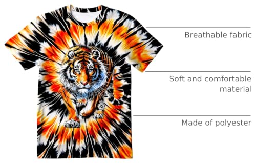 Image of Kids Tie Dye T-Shirt,Children Hippies Senior Tie Dye Tee Tshirt for Boys Girls