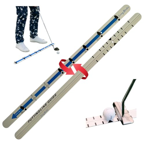 Swing Minder Putting Rail & Golf Stance Training Aid 2-in-1 | Golf Alignment & Putting Ruler...