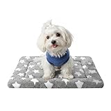 Dog Bed Mat, Reversible Dog Crate Pad - Comfortable Kennel Mat for Dogs & Cats, Machine Washable Dog Bed Suitable for Kennel, Cage or Home Travel(Gray Star, 24' L*18' W*1.5' Th)