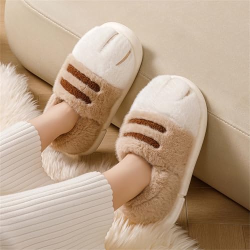 Cat Claw Warm Cotton Shoes Cat Plush Winter Home Male and Female Animal Non slip Flat Slippers2