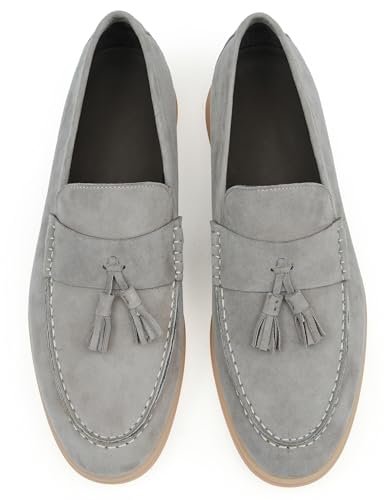 Santimon Men's Suede Tassel Loafers, Slip-On Moccasins with Cushioned Sole – Comfort Business Casual & Stylish Footwear for Wedding Travel, and Everyday3