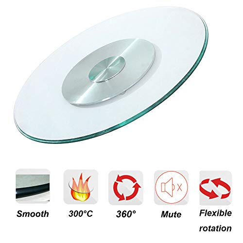 Grand plateau rotatif silencieux en verre trempé avec rotation fluide