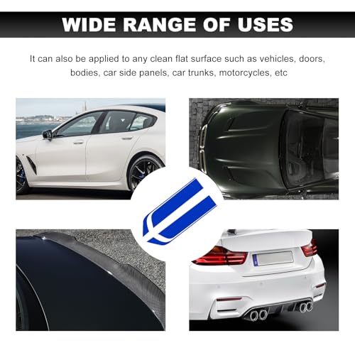 Image of Car Hood Decal Sticker, Automotive Side Body Stripe Graphics Racing Bumper Sticker, Universal Vehicle Skirt Roof Bonnet Vinyl Decal Exterior Decoration, Car Accessories (Blue)