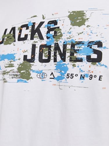 JACK & JONES Jjebryan Corp Logo Tee SS T-Shirt à col Rond pour Homme, Blanc., M