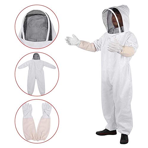 Youth Union Imkeranzug mit Zaunschleier Schutzhandschuhe, Belüfteter, Baumwolle Bienenzucht Anzug, Unisex Overall Bee… – Bild 4