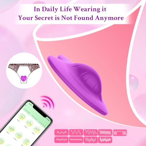 Stimulateur clitoridien connecté télécommandable, vibromasseur violet 10 modes