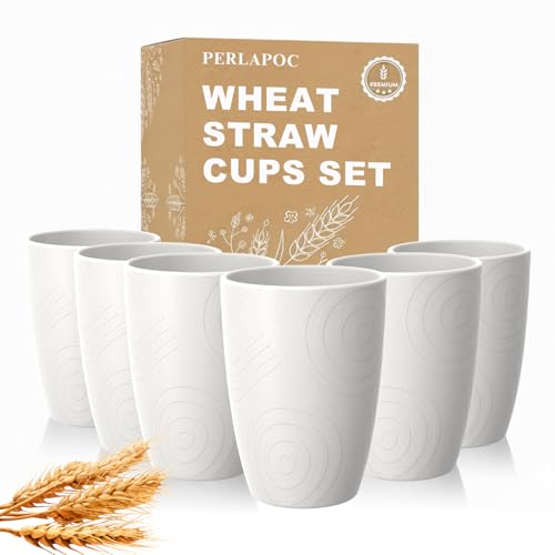 Image of Unbreakable Plastic Drinking Cups, 12 OZ White Kids Cups Set of 6