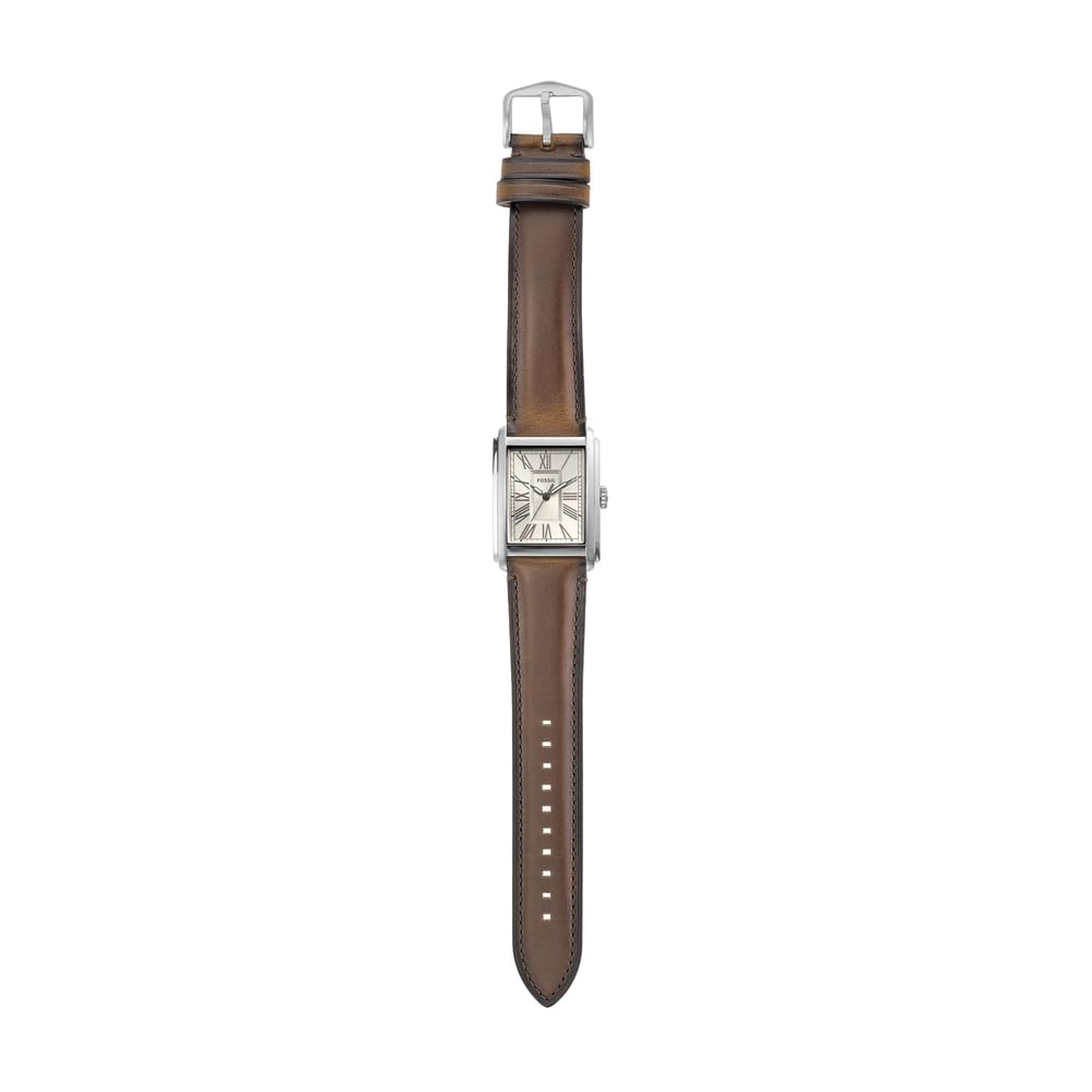 Fossil Carraway Watch for Men, Quartz Three Hand Movement with Leather or Stainless Steel Strap