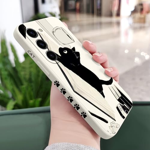 Coque Samsung S23 silicone ultra-fine design créatif chat blanc 6,1" - 2