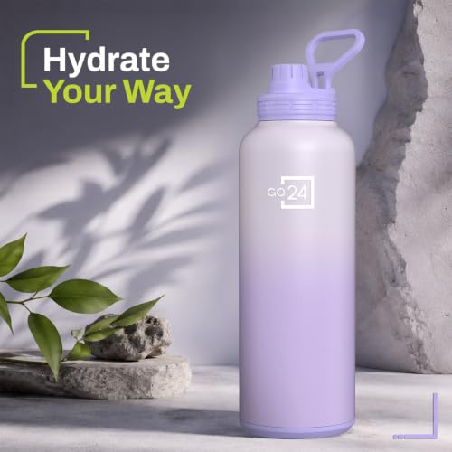 Image of Hydromax 2 Litre Single Wall Stainless Steel Water Bottle - Purple | ISI Certified 304 Stainless Steel, BPA Free, Chugger Sipper Cap, Leakproof Lid, Loop Handle, Fridge Frendly