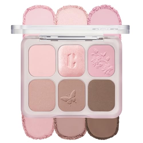 Image of CLIO Muse Master Eyeshadow Palette, Korean Royal Heritage Edition, Baked Cream Powder Formula, Soft Pink 6-Color with Matte & Shimmer for Daily Makeup, Safe for Sensitive Eyes (01 BLOSSOM STITCH)