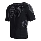 LUMINFLY Black XL Adult Training Shirt, Men's Basketball Compression Vest, Front Zip, Quick-Dry, Rugby, Soccer, Baseball, Snowboarding, and Protective Padding