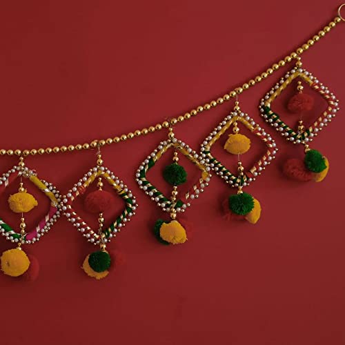 Image of Handmade Door Hanging Bandarwal Chudi Style Toran (TC-03) -Diwali New Year Inauguration Wedding Festival Home Decor Pooja (40 Inch X 6 Inch)
