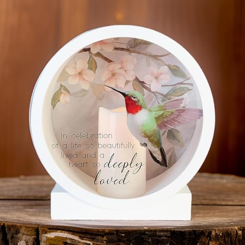 Carson Memorial Shadow Box Lantern with Flameless LED Candle Sympathy Gift for Funeral for Loss of Loved One Remembrance Lantern for Home Decor (Deeply Loved)