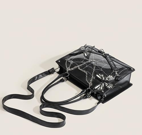 Goth Purse Y2K Crossbody Bag for Women Butterfly Gothic Spider Web Shoulder Tote Handbag Grunge Alt Emo Accessories (Black)4