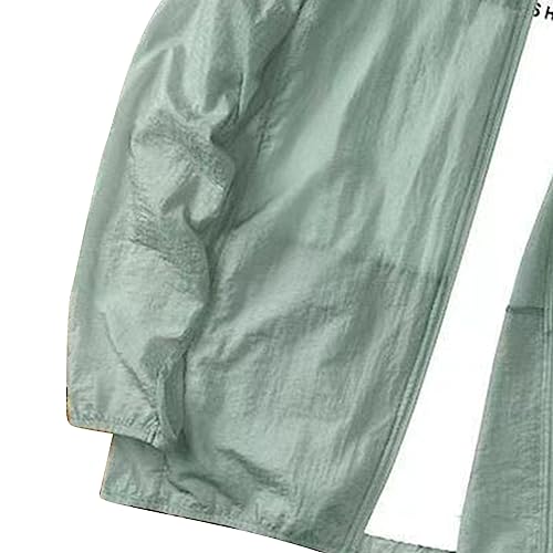 Image of Tnfeeon Men's X-Large Long Sleeve Windbreaker Jacket - Lightweight Sunproof Fishing Coat for Summer Outdoor Activities